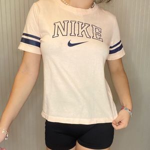 5 items- V cut shirt , Nike shirt , white top , stripe shirt , and sport top